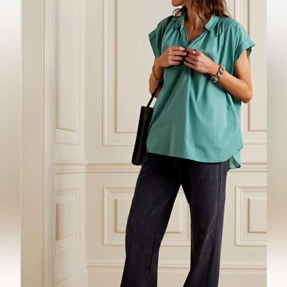 Nili Lotan Normandy Tunic Shirt Top Cotton Collared Oversized Kimono XS - Picture 4 of 9